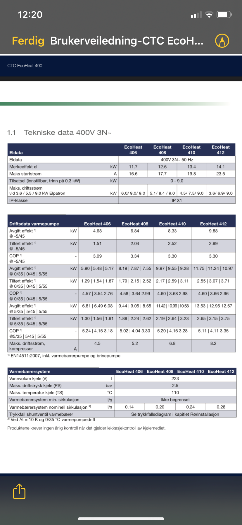 Tolke teknisk info Ctc 410 ecoheat. - 119CF503-F602-4735-8111-DA97440A21C2.png - Cop & Scop