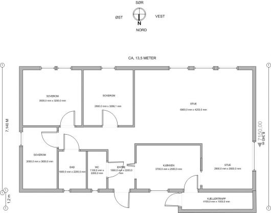 diggerla: Ønsker tilbakemelding på planløsning på tilbygg - Plantegning 1 originaltegninger.jpg - diggerla