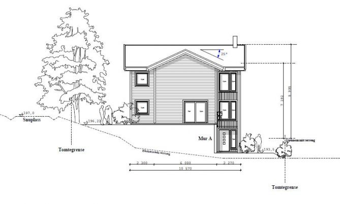Ny husbygger: Vårt prosjekt - Fasade sør.jpg - Ny husbygger