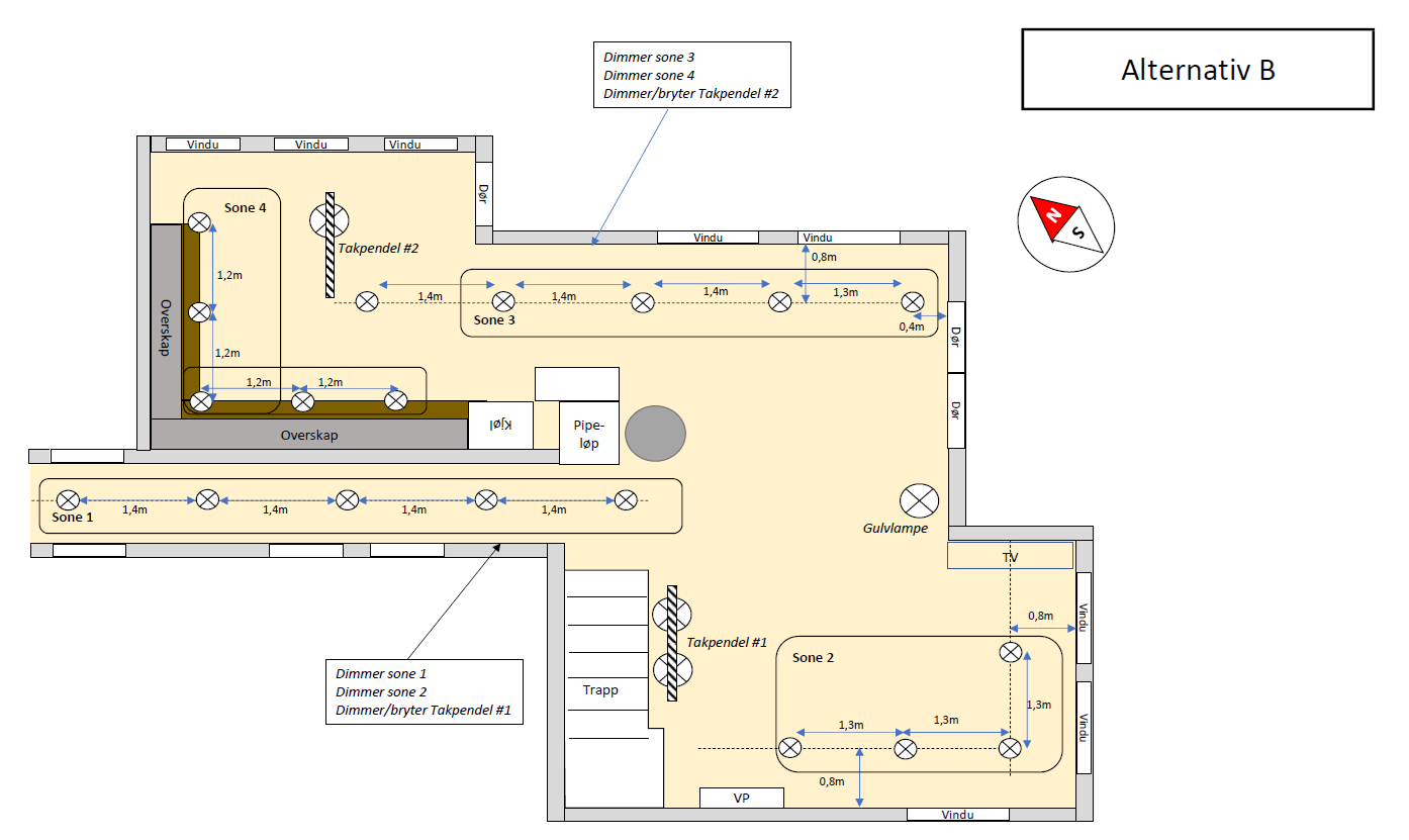 Plassering av downlights og anbefalt type - Plassering downlights alternativ B.png - isberg