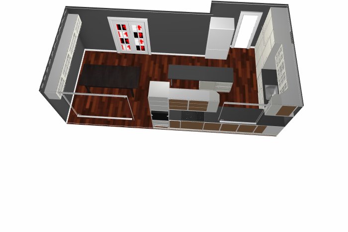 Har du forslag til kjøkkenløsning? - skråbilde ovenfra mot stue og gang.jpg - Pirium