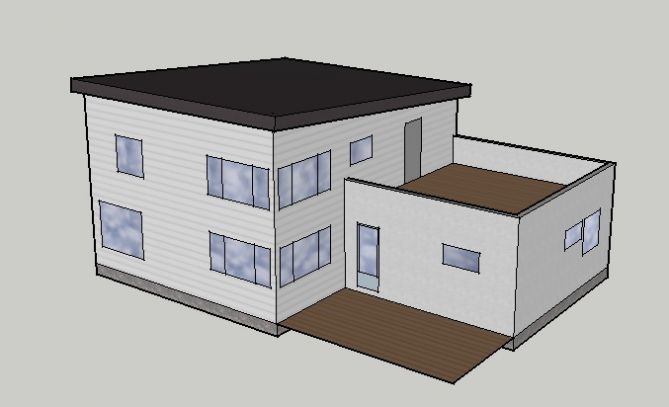 Hvordan gjøre et 40talls-hus med påbygg penere? - funkis-skisse2.jpg - Jafo