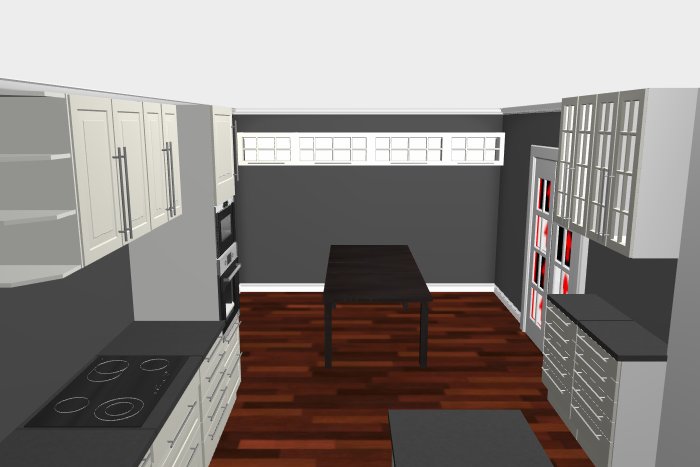 Har du forslag til kjøkkenløsning? - nordvendt kjøkken og spisestue.jpg - Pirium