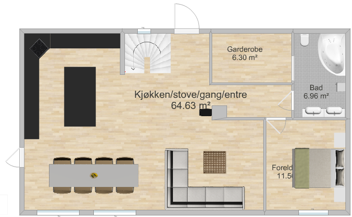 Har inga planløysing - Planteikning første etg. med møblar.PNG - Komlo