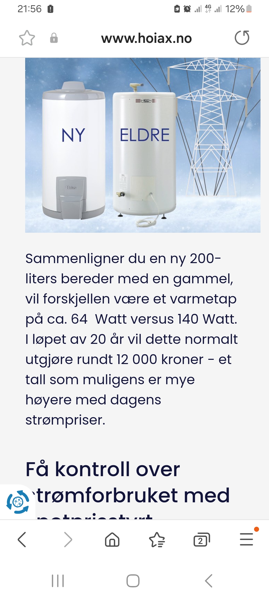 Veldig høyt strømforbruk på varmtvannsbereder? - Screenshot_20241107_215611_Samsung Internet.jpg - elektrikern