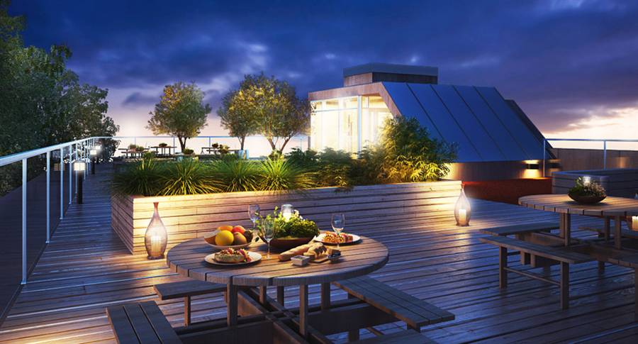 Koselig grillveranda/ inngangsparti på garasjelokk - inspirasjon? - Takterrasse_felles.jpg - rsamdal