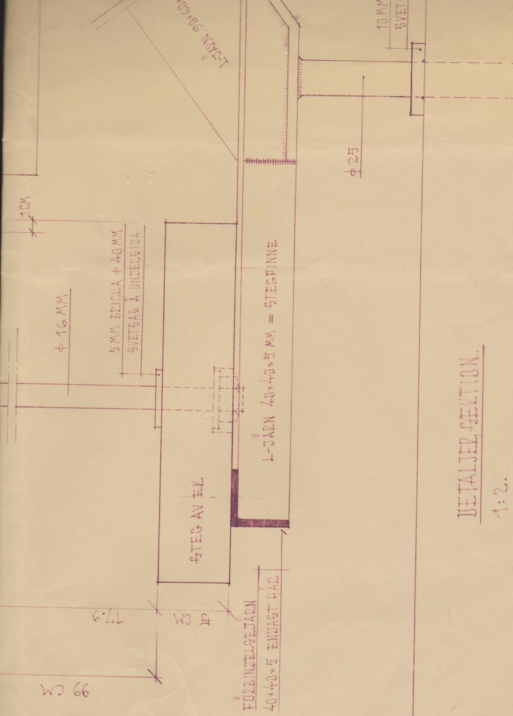 Arkitekttegnet trapp fra 1960-tallet - Detalj trinn.jpg - Treetasjershobby