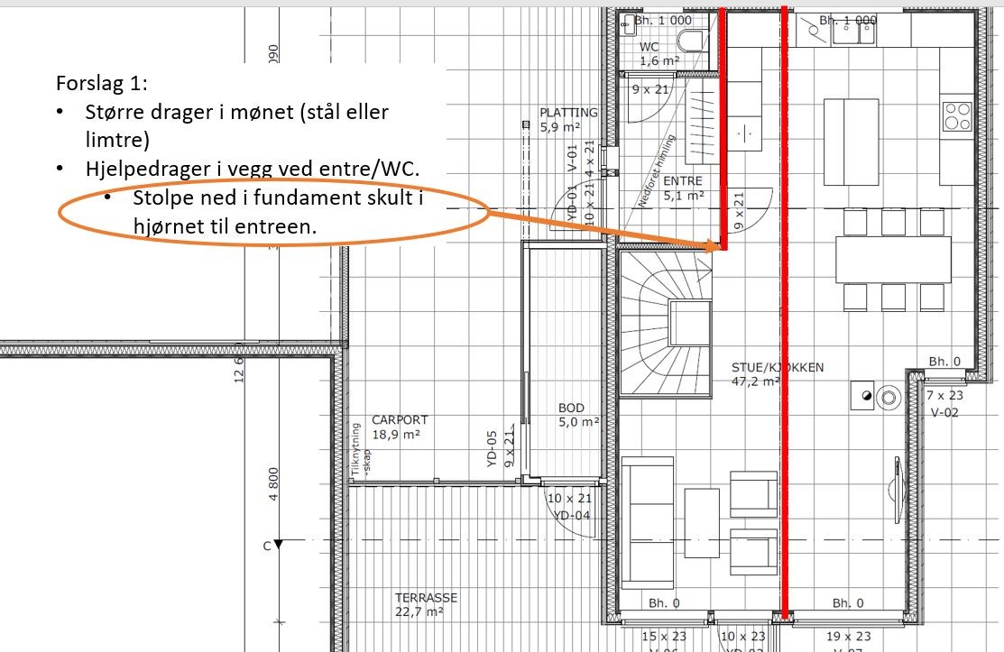 30mm nedbøyning av limtredrager på nesten 11m spenn. Problem? - forslag1.JPG - Sleepy81