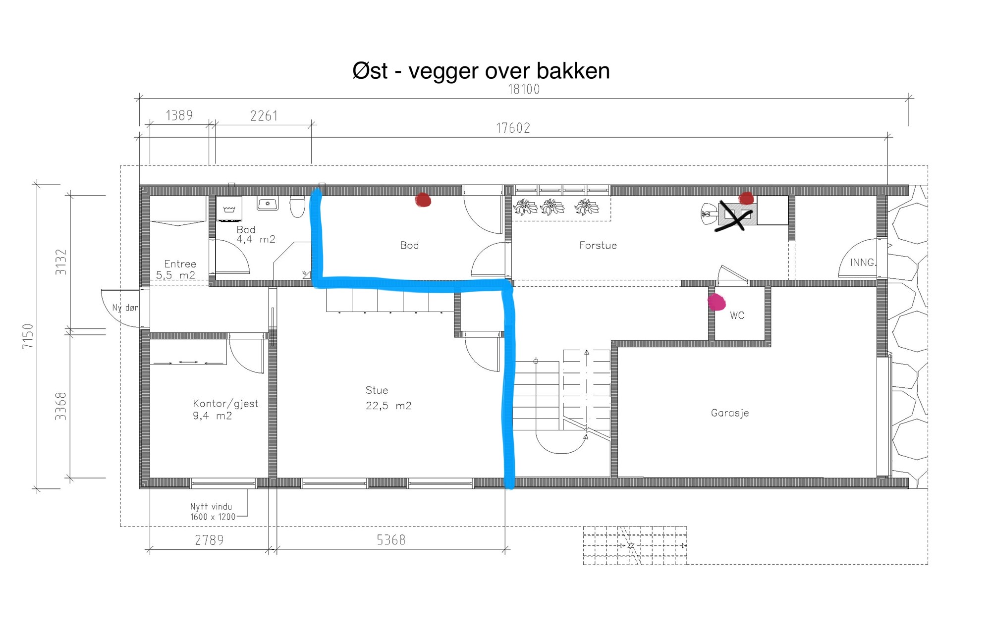 Etablering av nye ventilasjonsluker - teknisk rom og hall. Plassering - Plan_underetasje.jpg - EdleB