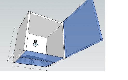 Hva ville dere gjort med ukurant «hull» mellom kjøkkenveggskap? Bygge lysboks? - lysboks paint.jpg - blaabaer
