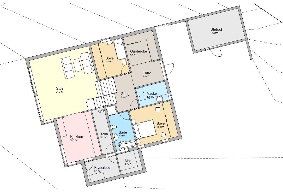 Bygge bolig i Lofoten - plan 1 og 2.jpg - Kleving