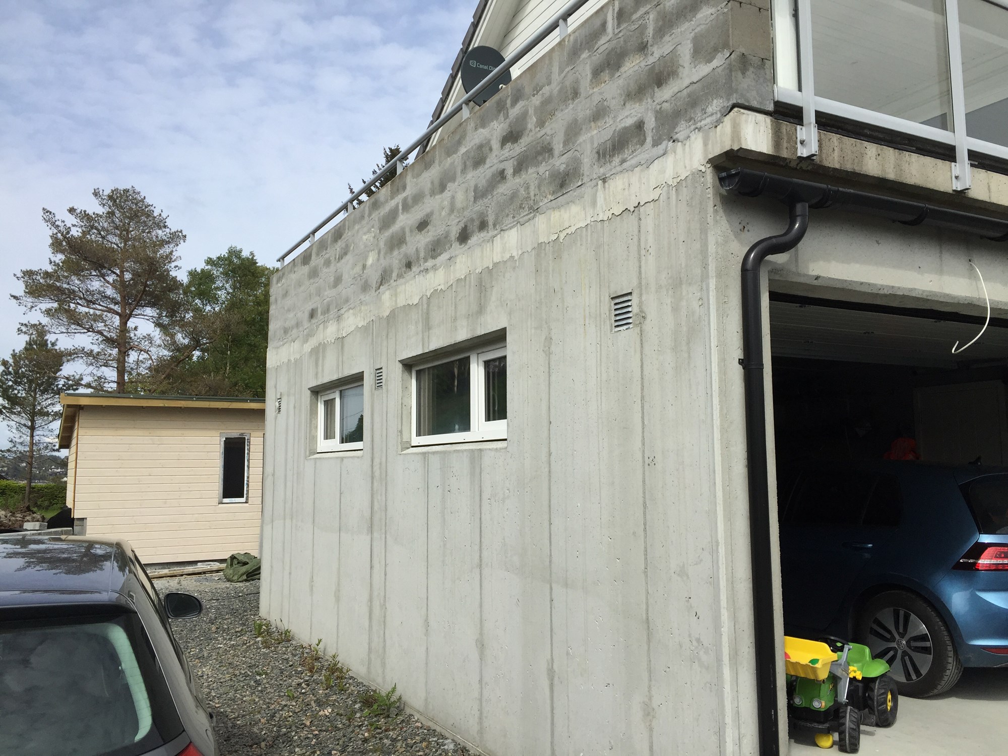 Garasje fasade betong, hvordan gjøre pen og vedlikeholdsfri.  -  - johanvs