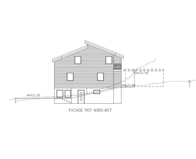 Innspill til fasadetegn​inger egentegnet hus- Pleas Hjelp;) - Fasade nord-øst (BAKSIDE).jpg - Leiif