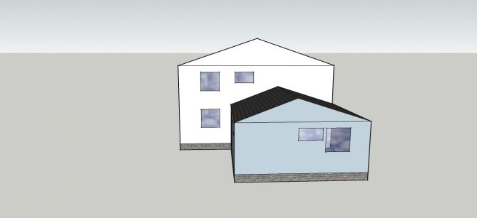 Hvordan gjøre et 40talls-hus med påbygg penere? - skisse utvendig mot bad.jpg - Pirium
