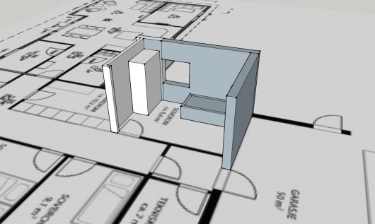 Hus på ett plan for familie på 6 - skaprekke som kolliderer med dør.jpg - INTRO-Arkitekter