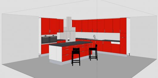 Pink: Innspel på kjøkkenløsning - utkast kjøkken 3D.jpg - Pink