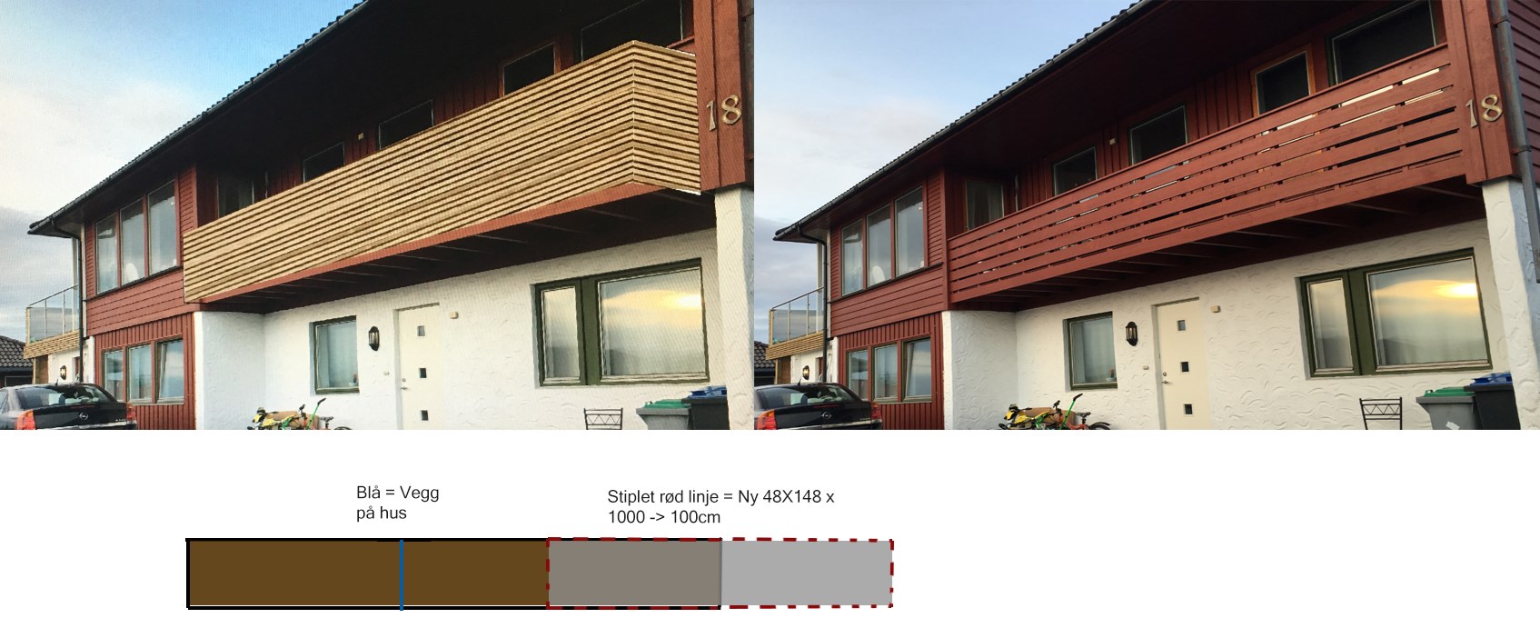 Utvide terrasse - skjøte på 48x148? - ByggeBolig