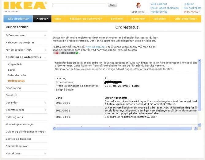 IKEA, logistikk fra hel.., en veldig varm plass? - Ordrestatus IKEA.jpg - Anonym