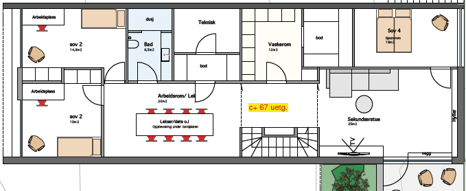 Ønsker innspill til planløsning! - Rev underetg..png - Julie S