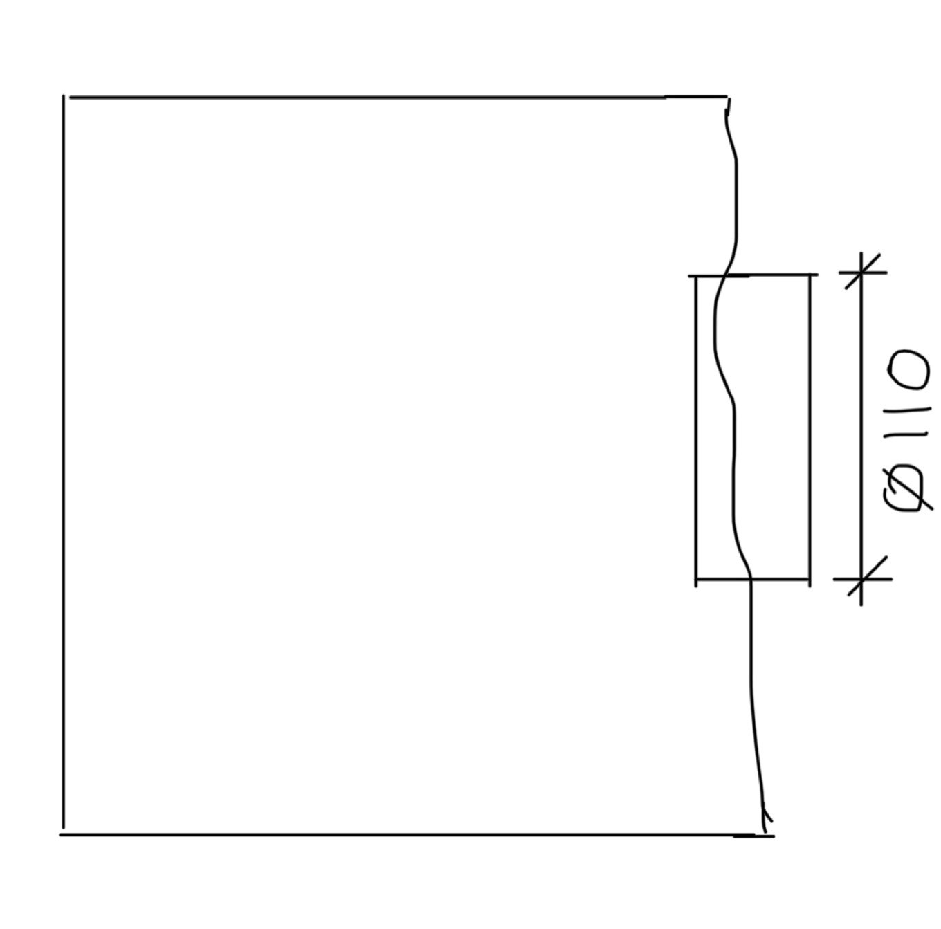 Hulltaking/innfelling av Ø110 veggspot i betongmur - A7416807-F7AD-4476-BBB6-632101FF0A80.jpeg - Knett