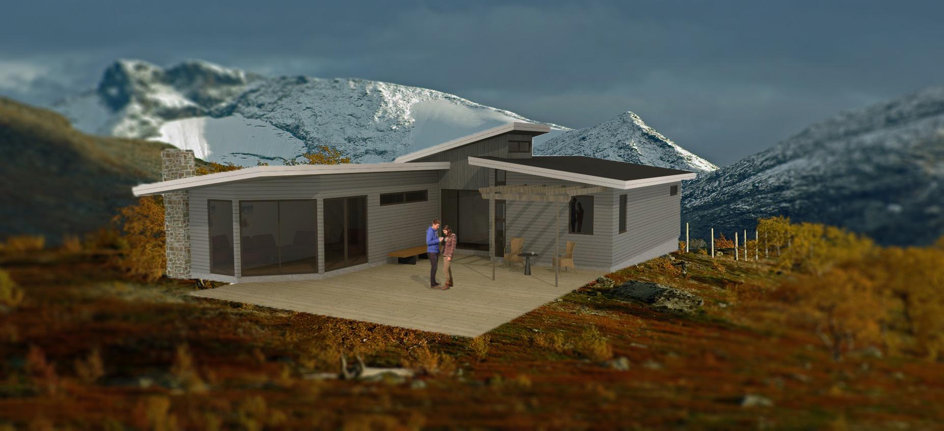 Google SketchUp: Erfaringer og gode råd - Fjellhytte  .jpg - Biker Norway