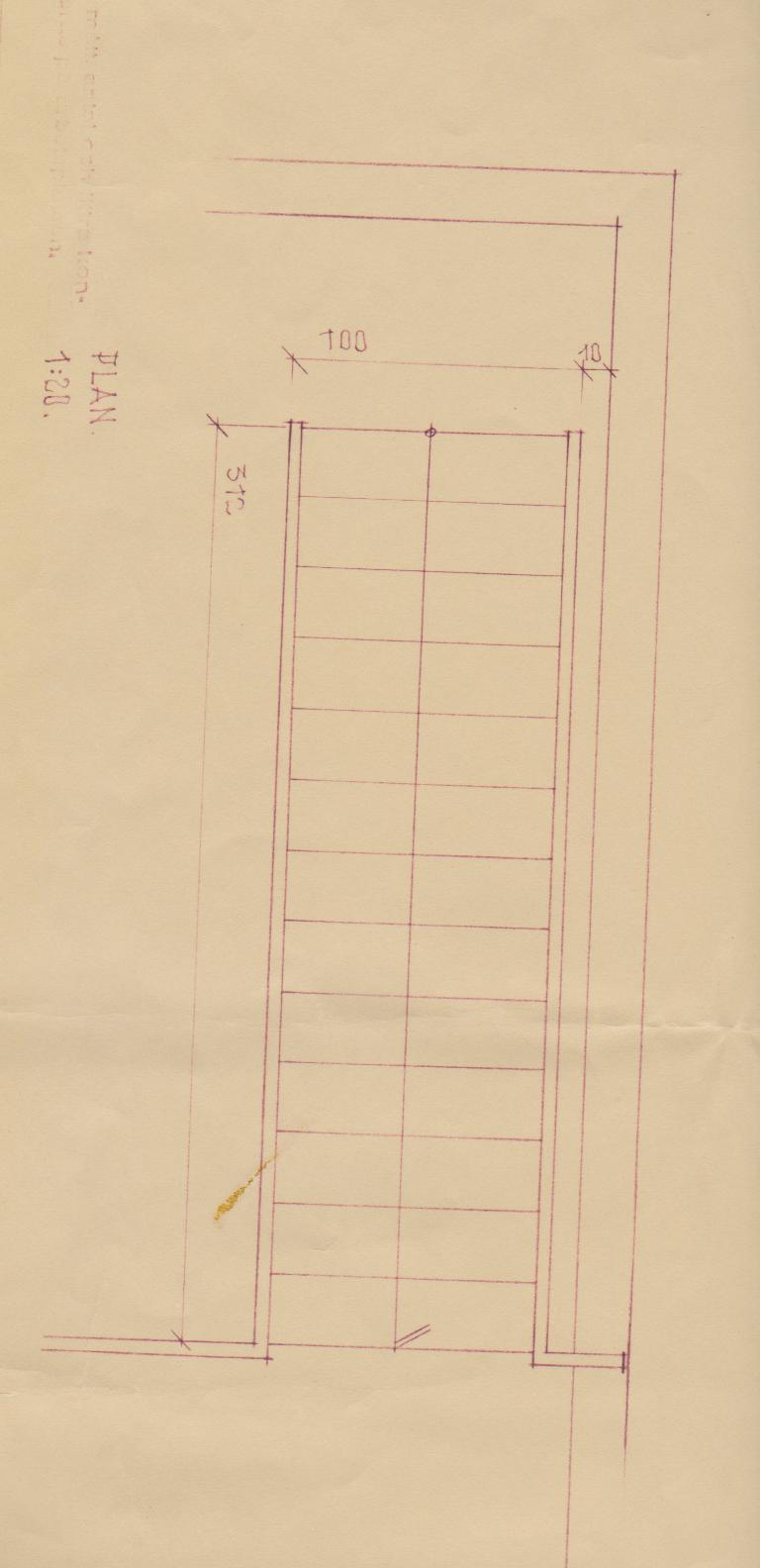 Arkitekttegnet trapp fra 1960-tallet - Ovenfra.jpg - Treetasjershobby