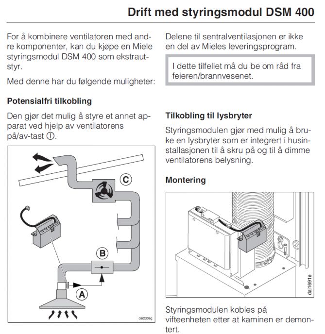 Miele ventilator, dimming av lys via styringsmodul DSM 400? - miele_dsm400.jpg - espenator