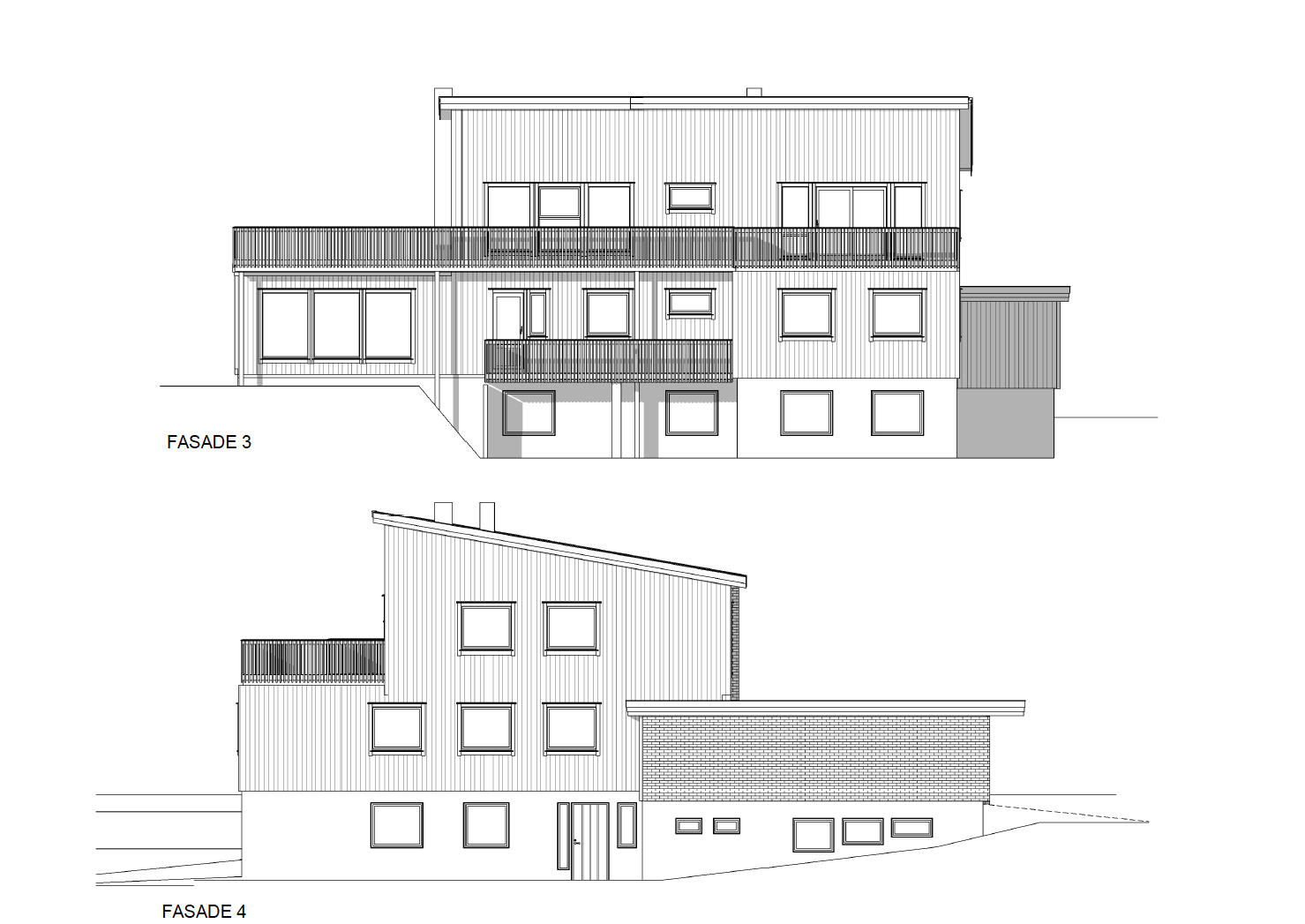 Påbygg 100m2. To løsninger. Tips og kommentar? - Løsning 1 fasade 1.png - Erick