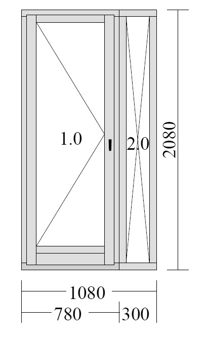 2-fløyet balkongdør i 110 cm bredde? - balkongdør med sidefelt.jpg - Storfe