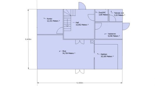 Jon-Arne: Hjelp til planløsning - 1 etg eks 4.jpg - Jon-Arne