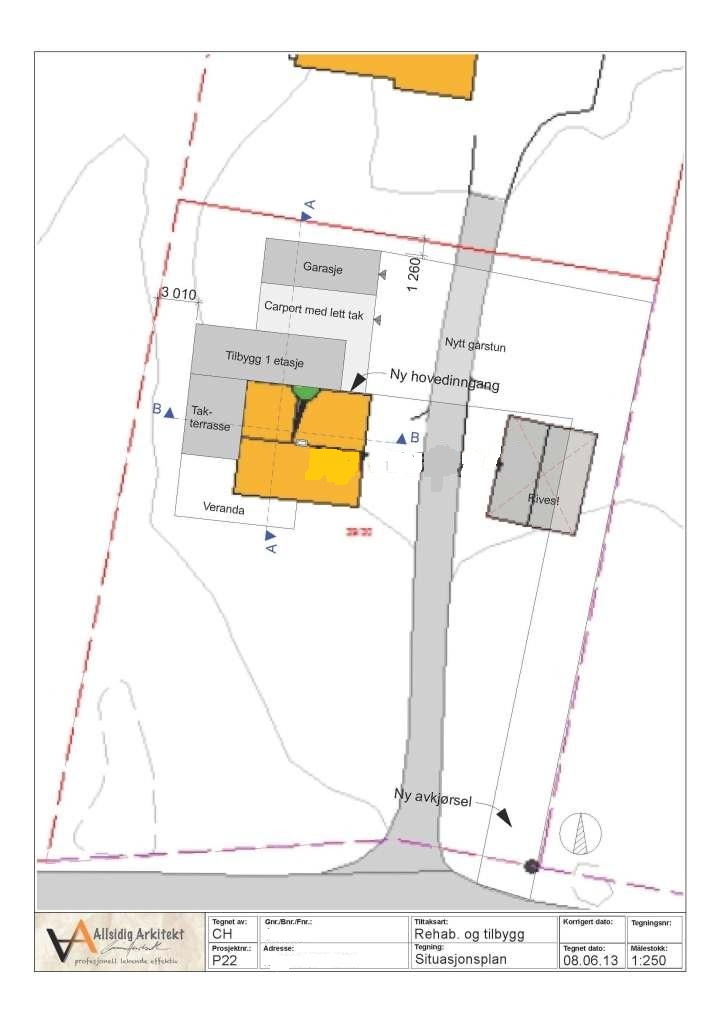 tella: Totalrenovering + påbygg = vårt prosjekt - P22-situasjonsplan red.jpg - tella