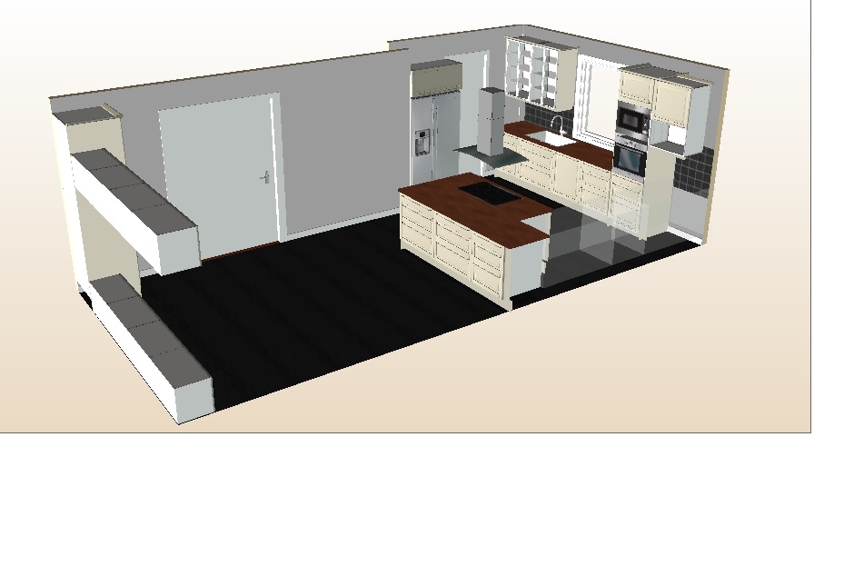 Planlegger nytt kjøkken - flere tegninger - Kjøkken mot vask.jpg - Pirium