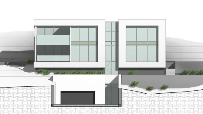 Inspill til planløsning i moderne hus - fasade front.jpg - innafør