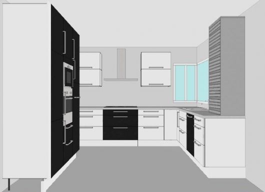 IKEA kjøkken med Abstrakt hvit og Nexus brunsort kjøkkenfronter - kjøkken1august.jpg - frk_lunde