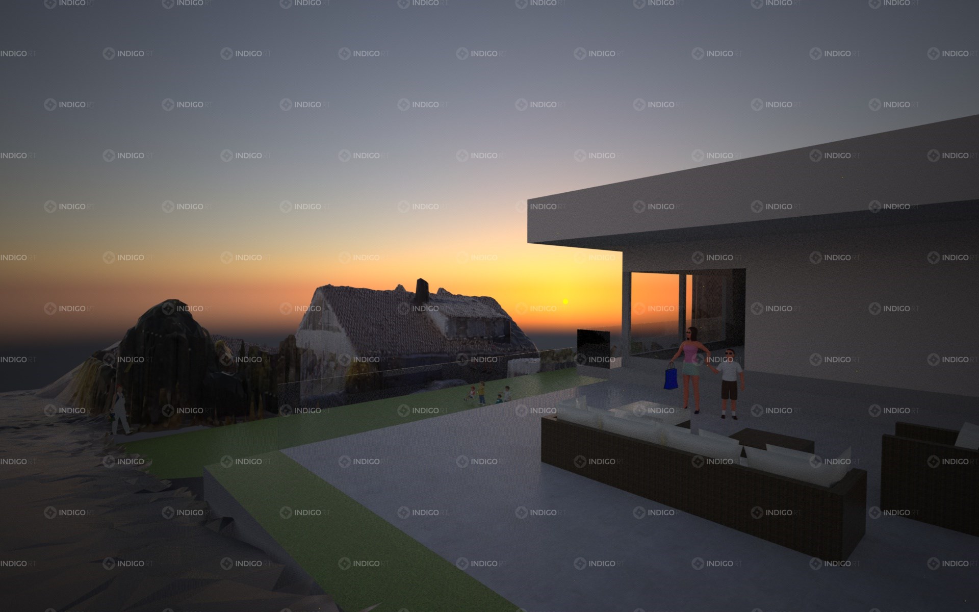 Bygge hus på 1 mål tomt med utsikt - Plassering av 2 etg betonghus  - Indigi Render med Topografi nr 14 (1).jpg - eivindcom