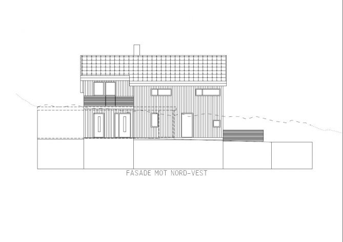 Innspill til fasadetegn​inger egentegnet hus- Please Hjelp;) - Fasade nord-vest rev.08.12.11.jpg - Leiif
