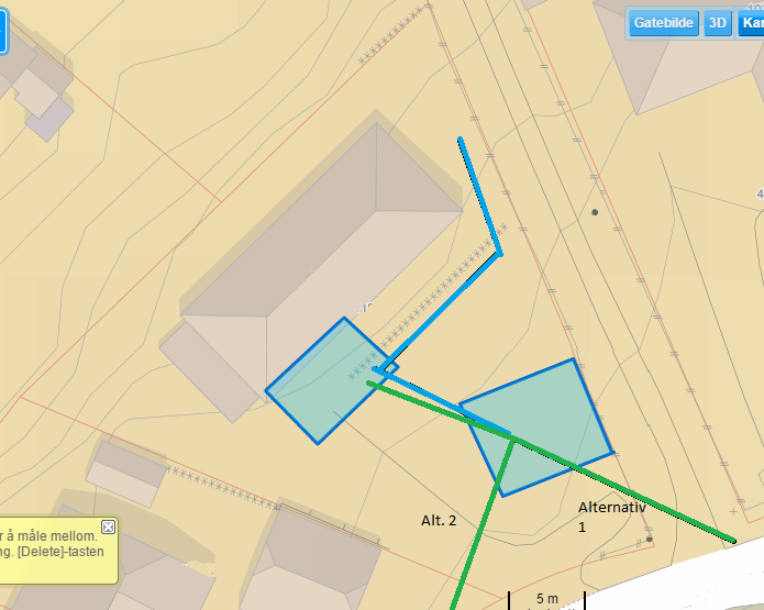 Vann og avløpsplan - tilkoble avløp på nytt punkt for garasje og tilbygg, hva blir mest hensiktsmessig? - VA-plan.png - Remo