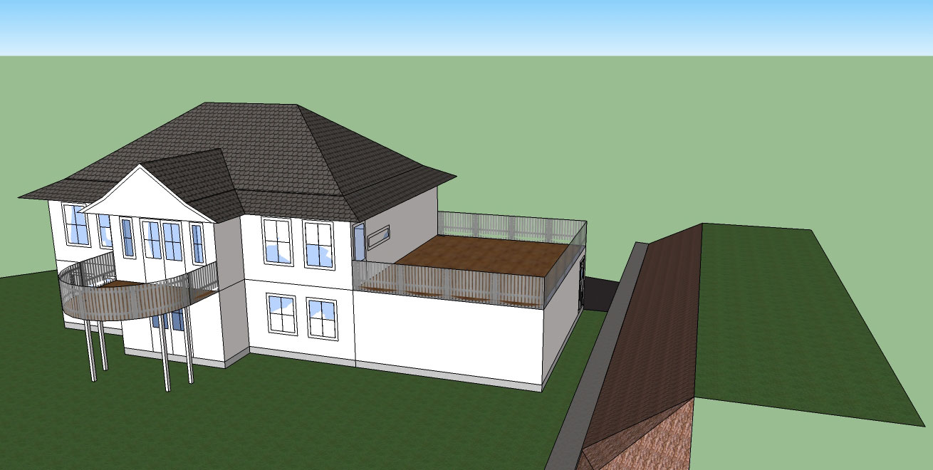 Bygger nytt hus med garasje i huset, flatt tak og terrasse på toppen - hus1.jpg - bjahal