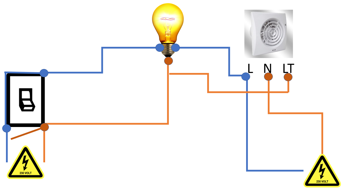 Koble en baderomsvifte  med fuktstyring og timer - baderomsvifte.png - Teesee