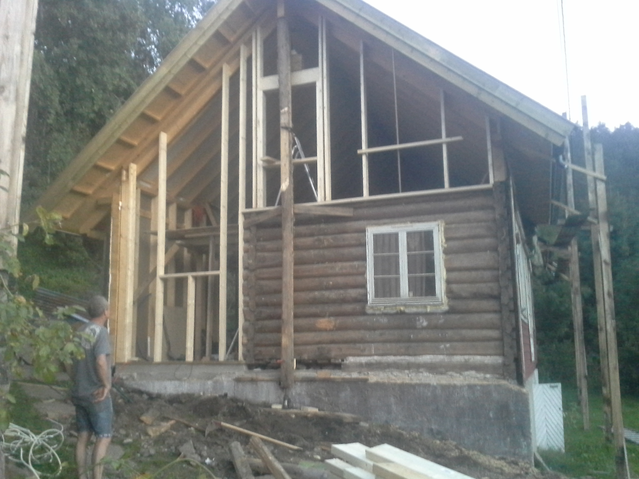 potet93: renovering av gammelt tømmerhus ca 1850 - 20140910_201830.jpg - potet93