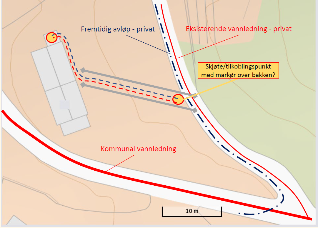 Drenere rundt hus - forberede røropplegg for vann/avløp for fremtidig tilkobling - Ønsket_Røropplegg.PNG - SnakeBay