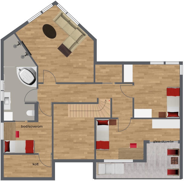 Linns: Husprosjektet vårt - Viseno byggebolig hus 17.04.13 skråvegg og terasse.jpg - hobbykonsulenten