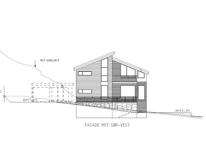 Innspill til fasadetegn​inger egentegnet hus- Pleas Hjelp;) - Fasade sør-vest Hovedfasade2.jpg - Leiif