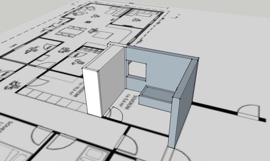 Hus på ett plan for familie på 6 - skaprekke innanfor dør.jpg - INTRO-Arkitekter