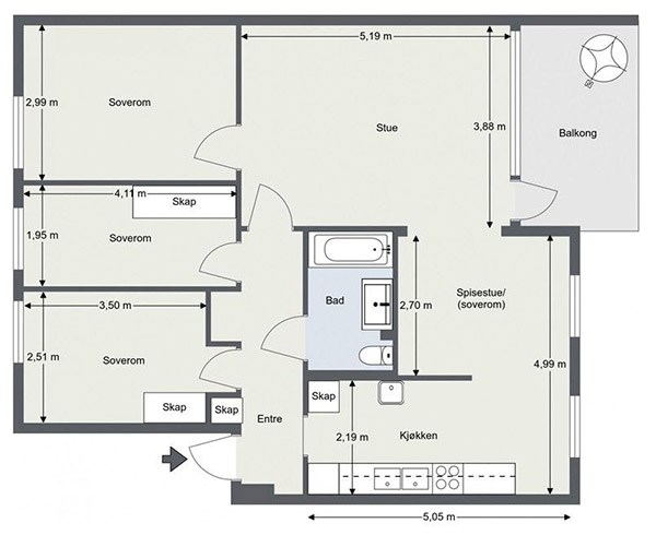 Kjøkken og bad - Renovering og ombygging - gammelplan.jpg - DurDur