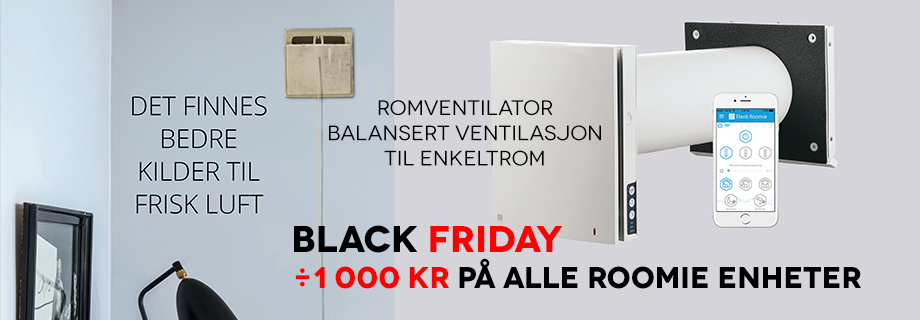 Black Friday ÷1 000 kr i rabatt på alle Roomie enheter! - black_friday_roomie.jpg - Makitech AS