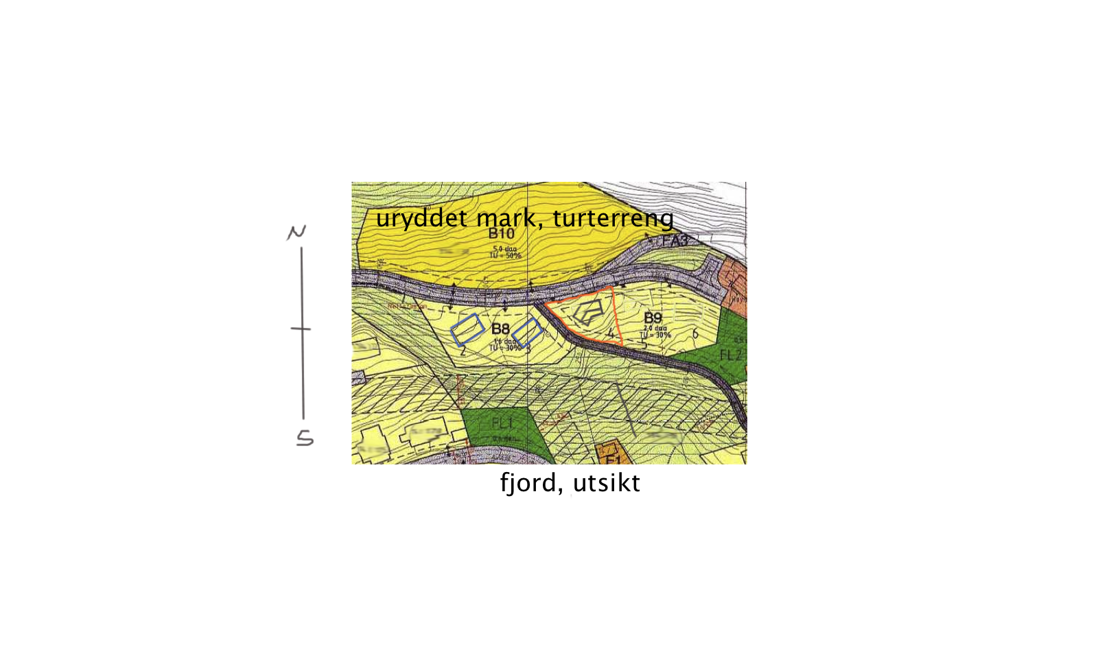 plassering på tomta, ønsker innspill - hus plassering5.png - Fam. Glum