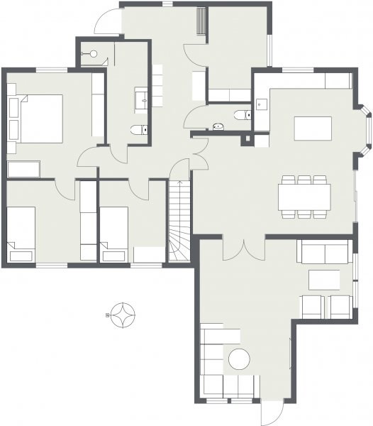 Ønsker innspill på endret planløsning på hus fra 1970 (Flytte kjøkken) - RoomSketcher 2D Floor Plan.jpg - Anonym