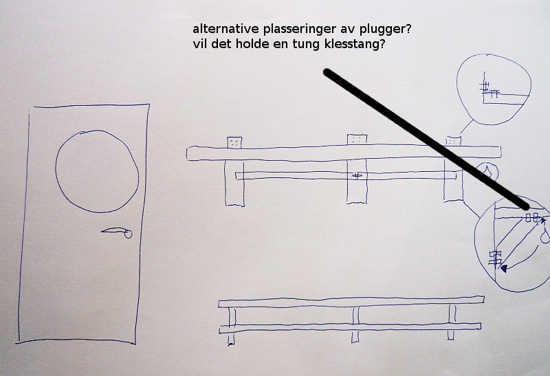 Åpen, hjemmesnekra garderobeløsning - vil det holde? - P1160352.JPG - pupopa