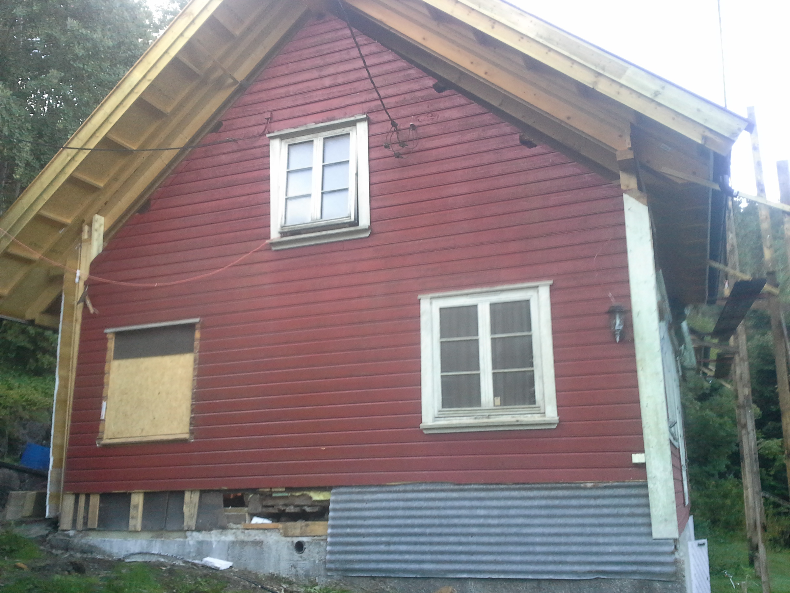 potet93: renovering av gammelt tømmerhus ca 1850 - 20140909_074306.jpg - potet93